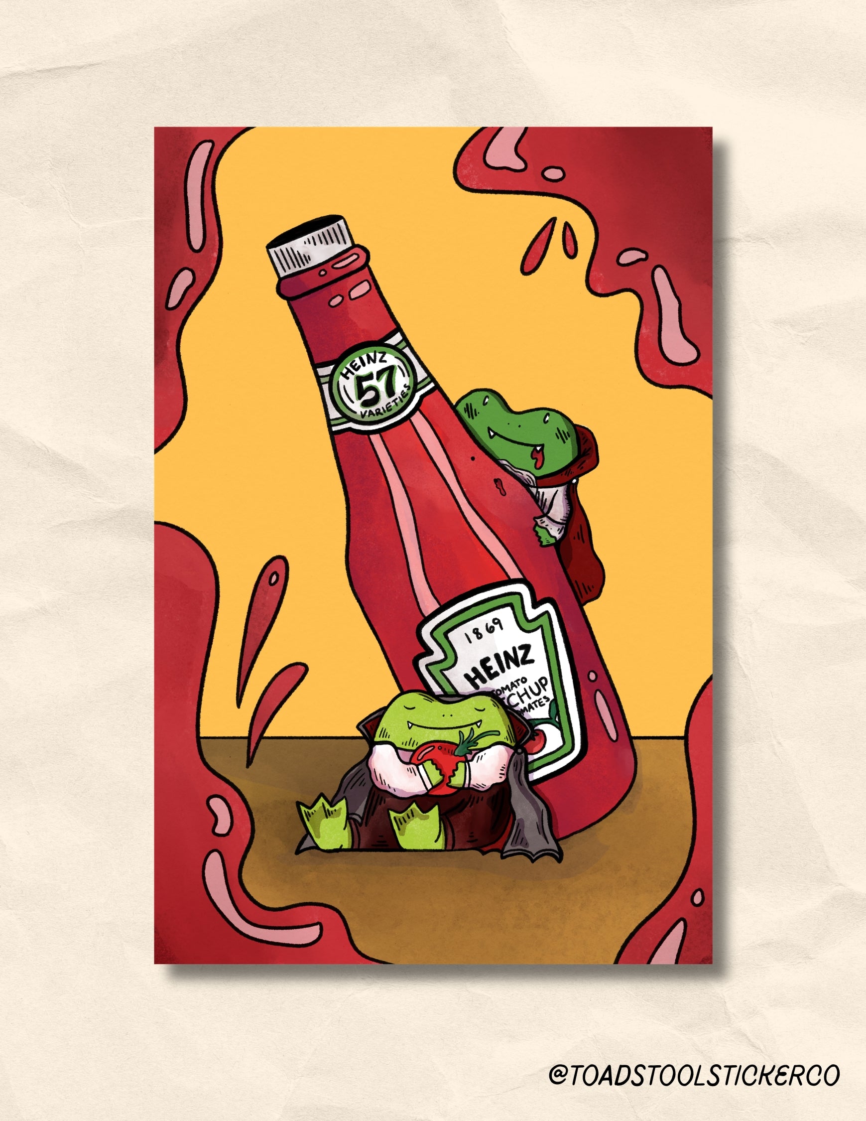 Frog Ketchup Vampire 4 x 6 in Print