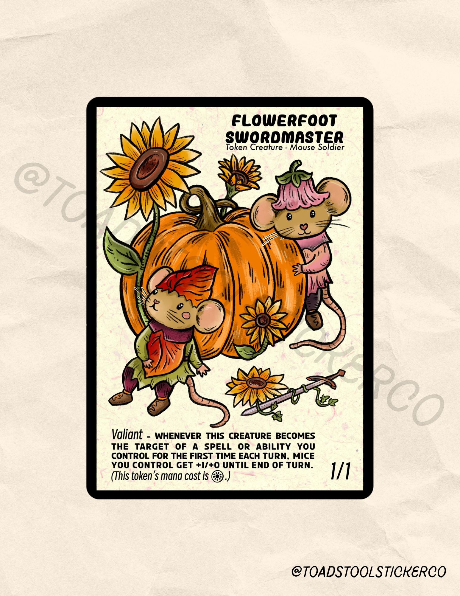 MTG Flowerfoot Swordmaster Token | Magic the Gathering Custom Token